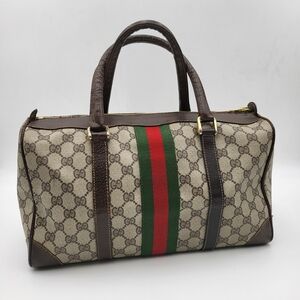 Gucci Vintage GG Supreme Sherry Line Boston 35 Bag..Auth.
